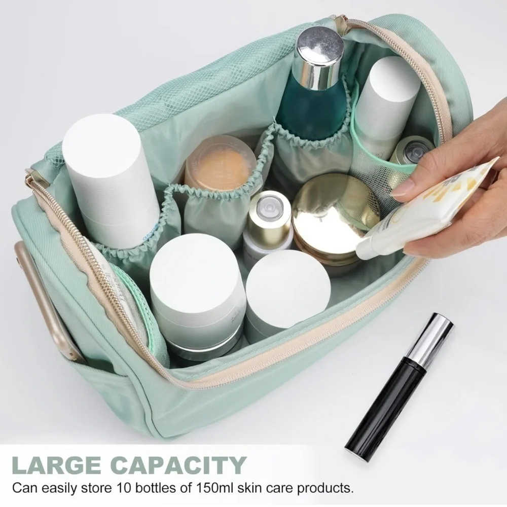 CCIDEA Cosmetic Bag Makeup Bag Large Toiletry Bag Organizer (Green)